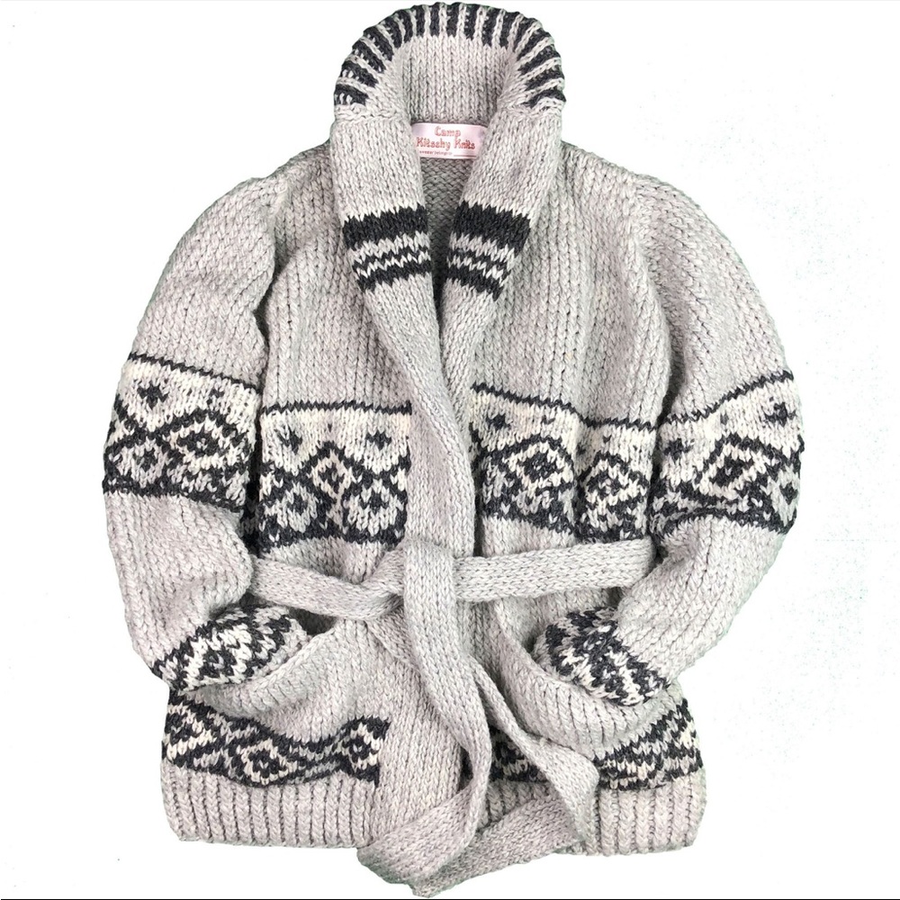 Camp Kitschy Knits Chunky Cardigan Sweater size L (42)